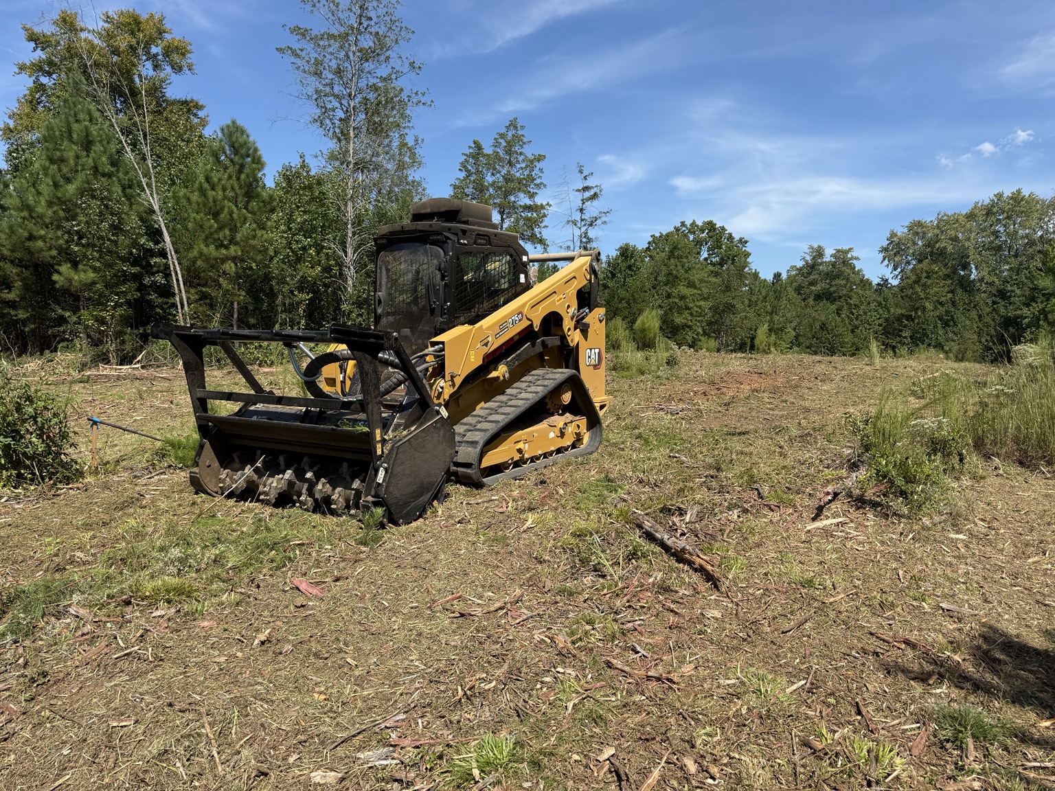 CAT forestry mulcher on a cleared property